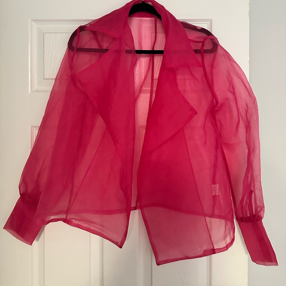 Sheer pink blouse. Size L. Perfect condition.